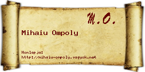 Mihaiu Ompoly névjegykártya